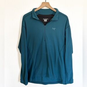 Mens Arc’teryx Blue Delta LT Micro 100 Grid 1/4 Zip